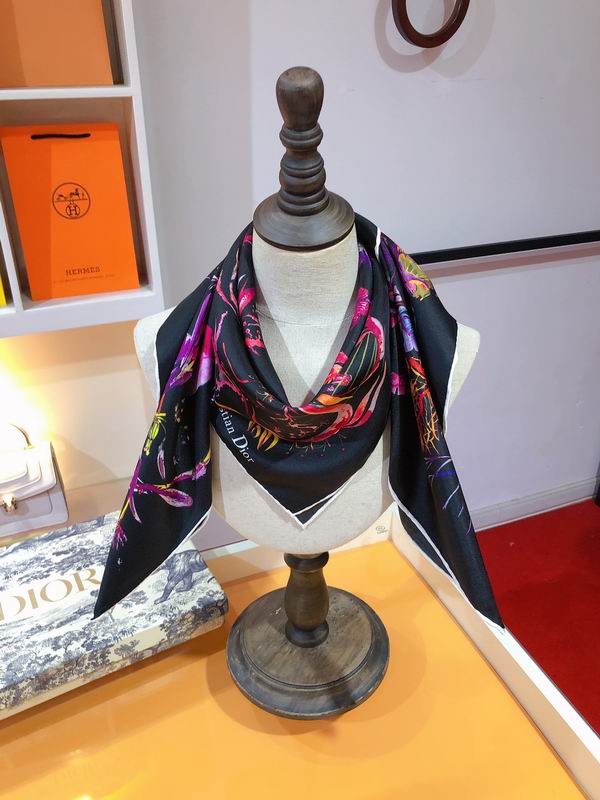 Dior silk scarf 90X90cm E10 (3)